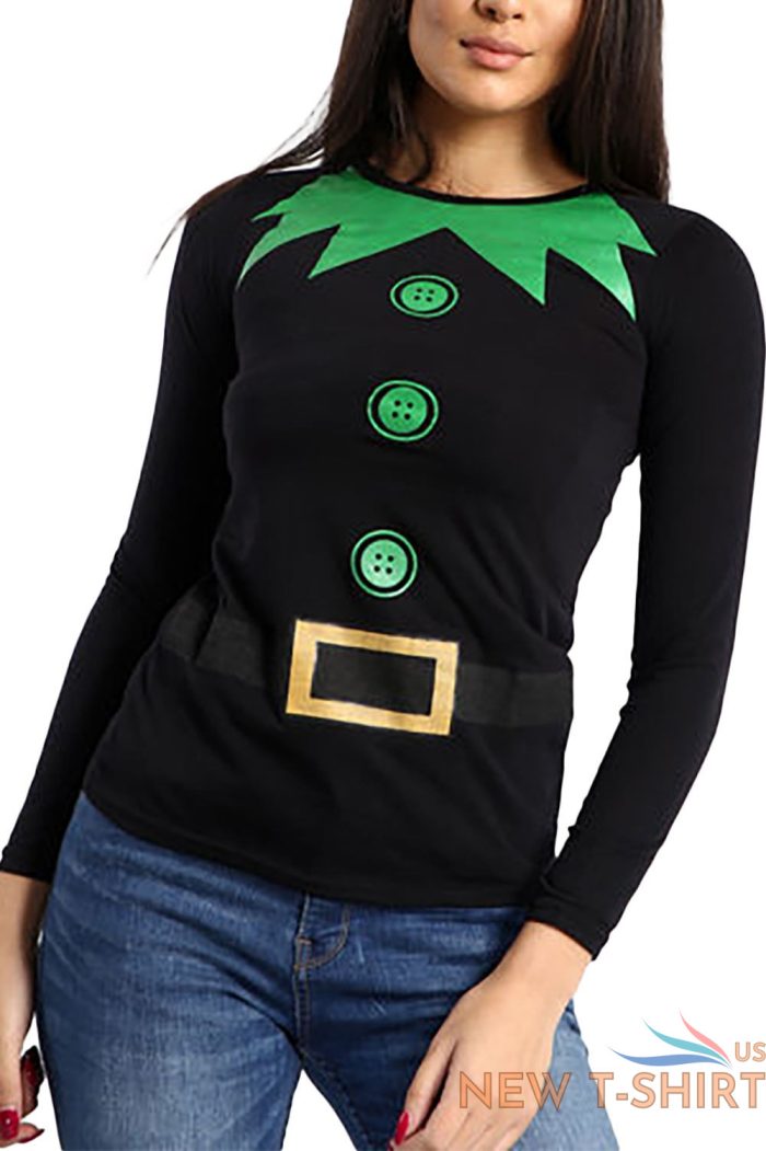 women christmas ladies long sleeve xmas elf costume stretchy jersey top t shirt 1.jpg