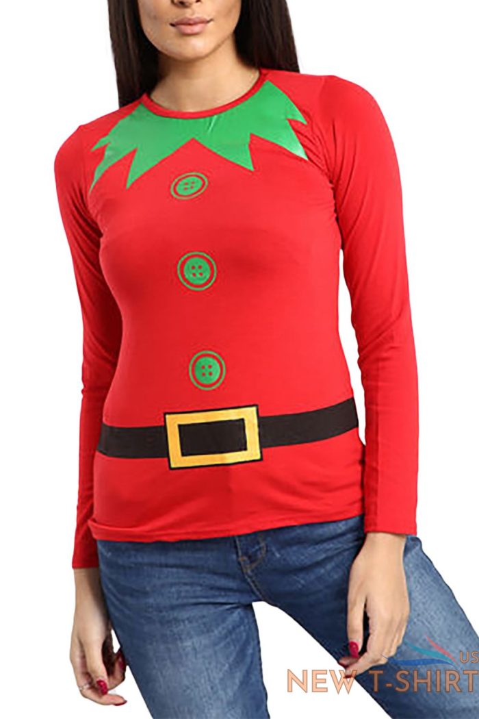 women christmas ladies long sleeve xmas elf costume stretchy jersey top t shirt 4.jpg