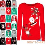 women ladies christmas reindeer xmas snowflakes round neck long sleeve t shirt 0 1.jpg