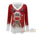 women s christmas printed t shirt faux fur v neck long sleeve slim fit blouse 3.jpg