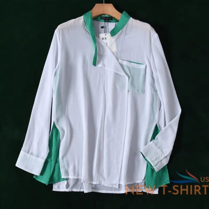 women s shirt foreign trade micro perspective white chiffon sunscreen blouse blo 0.jpg