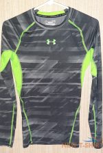 women s sz s p p under armour heat gear green black long sleeve compression top 0.jpg