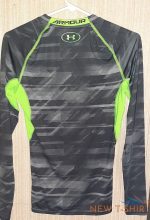 women s sz s p p under armour heat gear green black long sleeve compression top 1.jpg