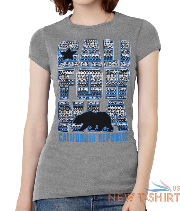 womens california republic blue tribal pattern black t shirt 0.jpg