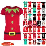 womens christmas t shirt ladies elf costume xmas cap short sleeve jersey top 0 1.jpg