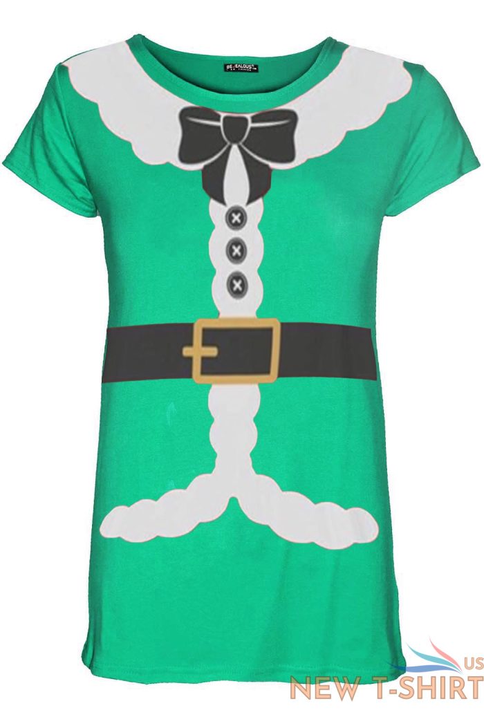 womens christmas t shirt ladies elf costume xmas cap short sleeve jersey top 7 1.jpg