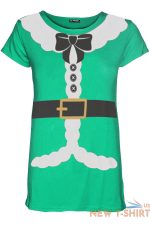 womens christmas t shirt ladies elf costume xmas cap short sleeve jersey top 7.jpg