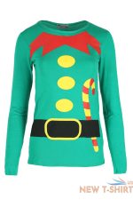 womens christmas t shirt ladies elf costume xmas cap short sleeve jersey top 8 2.jpg