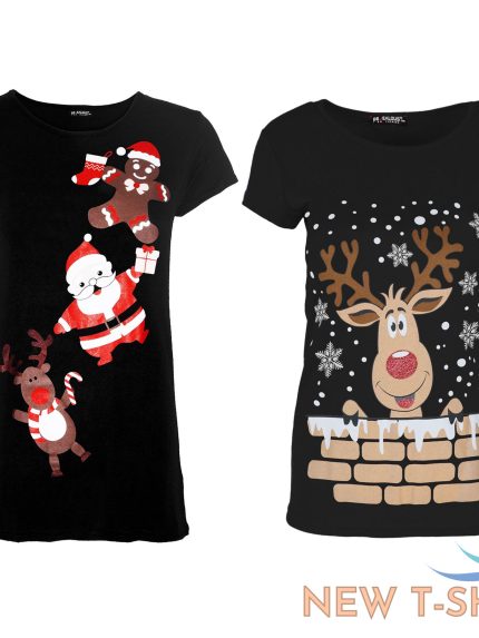 womens ladies christmas printed cap sleeve xmas basic casual t shirt top 2 combo 1.jpg