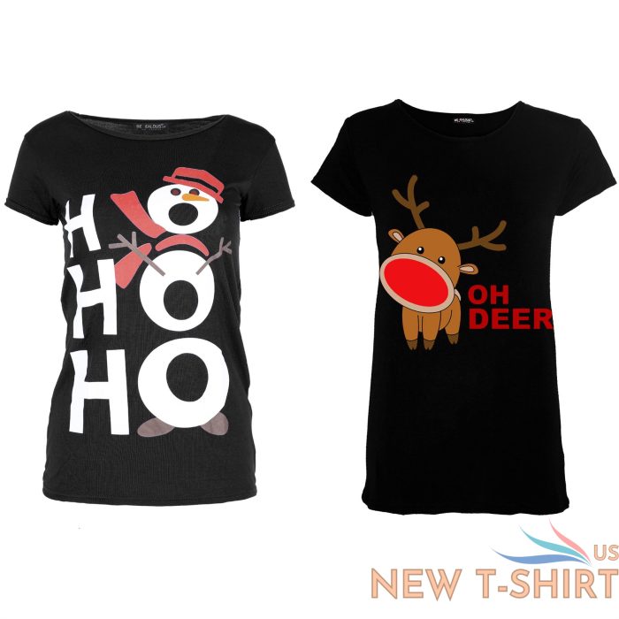 womens ladies christmas printed cap sleeve xmas basic casual t shirt top 2 combo 6.jpg