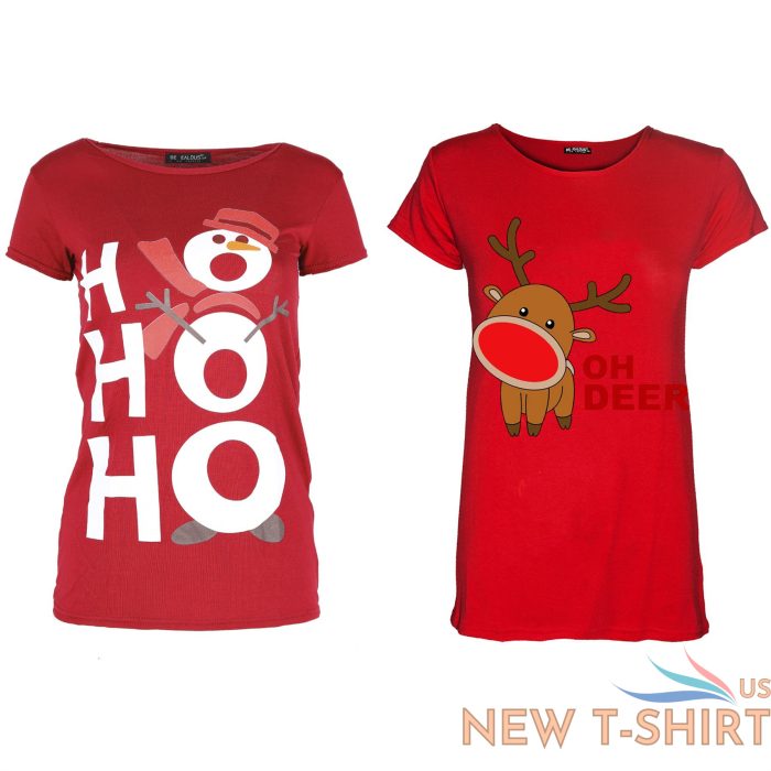 womens ladies christmas printed cap sleeve xmas basic casual t shirt top 2 combo 7.jpg