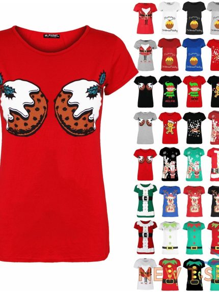 womens ladies pudding christmas boobs funny novelty festive xmas tee t shirt top 0.jpg