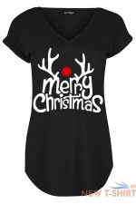 womens ladies xmas curved hem turn up cap sleeve christmas v neck basic t shirt 1 1.jpg