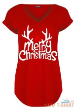 womens ladies xmas curved hem turn up cap sleeve christmas v neck basic t shirt 3 1.jpg