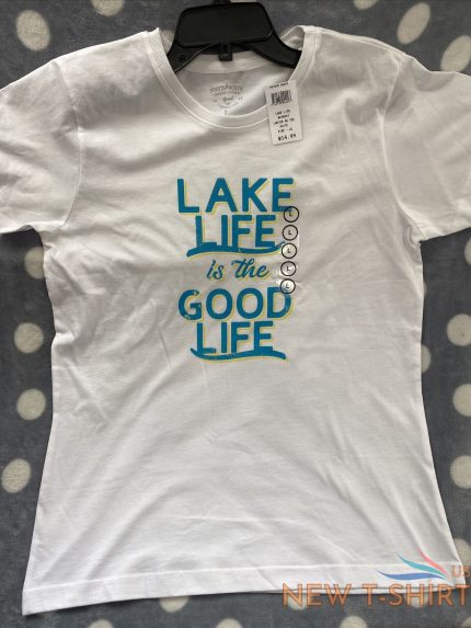 womens lake life is the good life t shirt funny saying cute graphic tee large 0.jpg