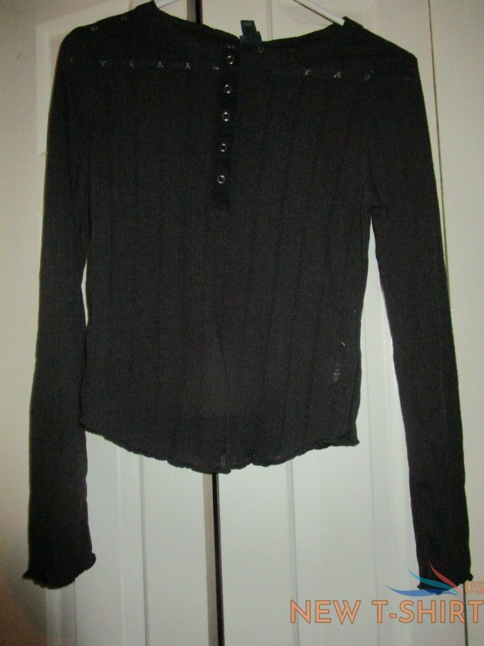 womens long sleeve henley t shirt wild fable black pointelle m medium 0.jpg