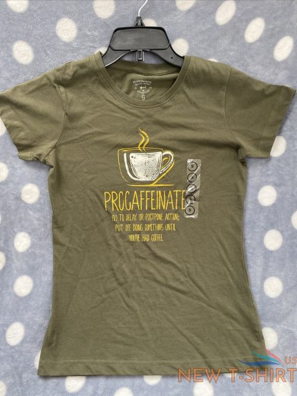 womens procaffinated t shirt funny saying cute graphic tee small coffee 0.jpg