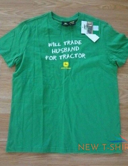 womens size small 4 6 john deere will trade husband for tractor t shirt new 0.jpg