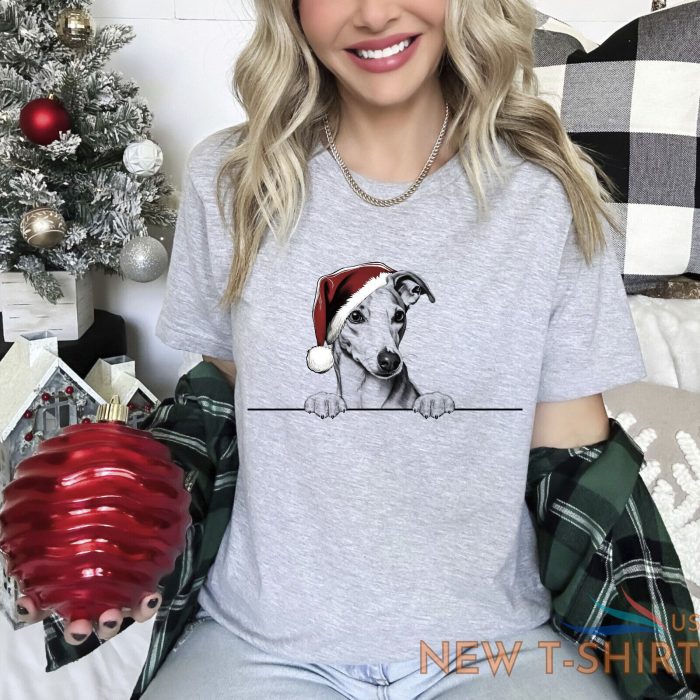 xmas t shirt whippet dog xmas shirt christmas t shirt xmas tshirt santa hat 0.jpg